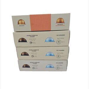 4 Sample Pack Nespresso Vertuo 8 Pods Ice Leggero Chiaro Double Espresso Melozio